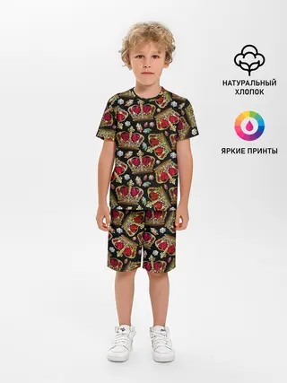 Детская пижама с шортами / Короны