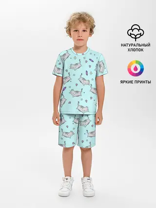 Детская пижама с шортами / Кавайные котики