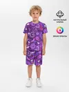 Детская пижама с шортами / фиолетовый этнический дудлинг