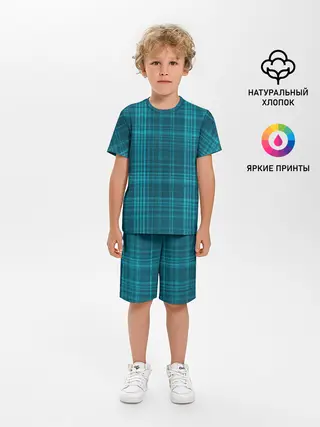 Детская пижама с шортами / Зеленая форма