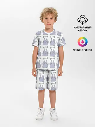 Детская пижама с шортами / Кот каваий