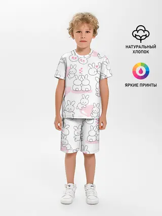 Детская пижама с шортами / Зайки любовь