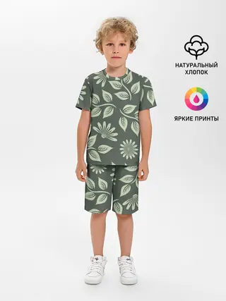 Детская пижама с шортами / Цветы