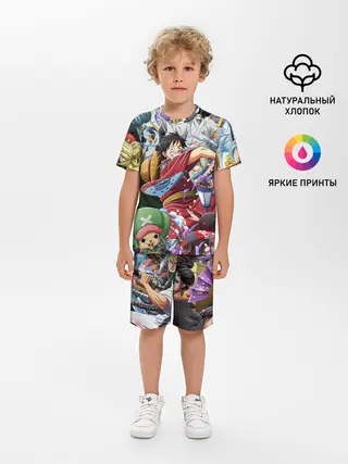 Детская пижама с шортами / One Piece стикербомбинг