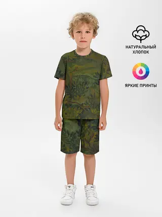 Детская пижама с шортами / Зеркальный лес