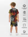 Детская пижама с шортами / КОРОЛЕВСКИЙ БАГРОВЫЙ 3D