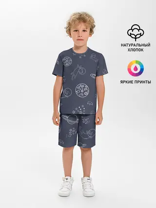 Детская пижама с шортами / Космо киски