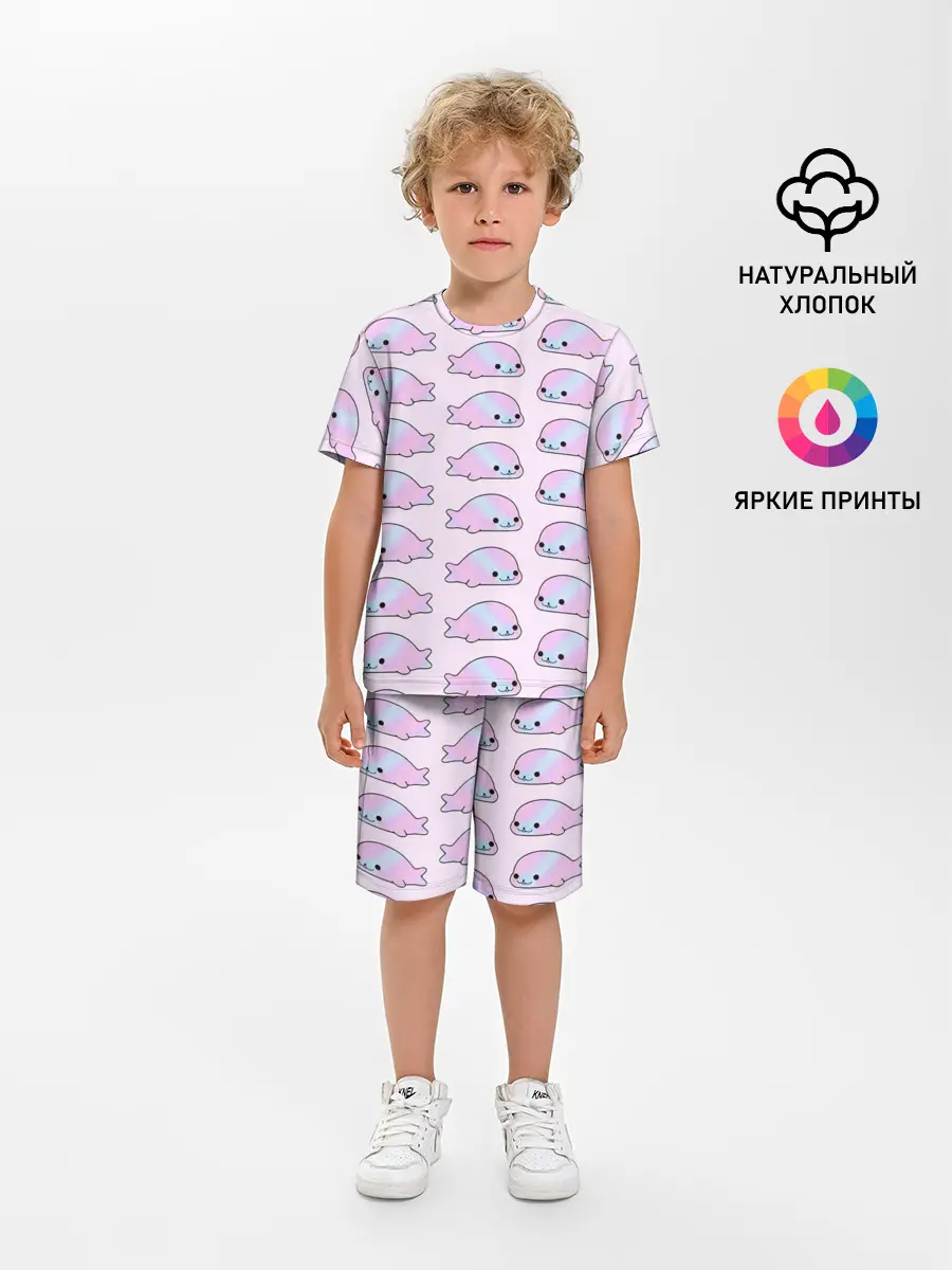 Детская пижама с шортами / Нерпы