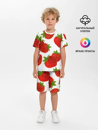 Детская пижама с шортами / Клубника