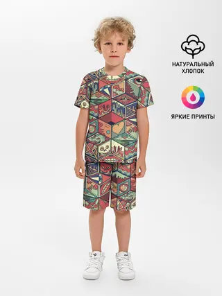 Детская пижама с шортами / Психоделика