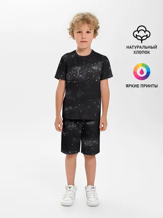 Детская пижама с шортами / Галактика