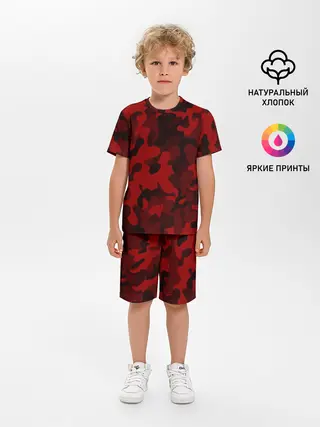 Детская пижама с шортами / RED MILITARY | КРАСНЫЙ КАМУФЛЯЖ