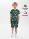 Детская пижама с шортами / Паттерн из Тигров и Растений