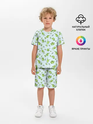 Детская пижама с шортами / Веселые лягушки