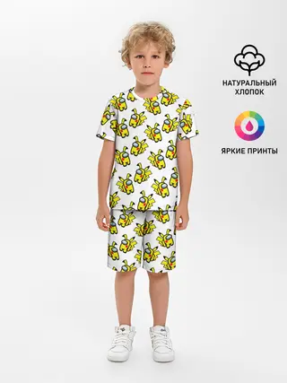 Детская пижама с шортами / Among us Pikachu