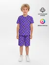 Детская пижама с шортами / Синие острые узоры