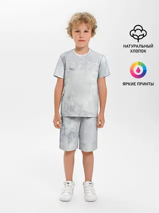 Детская пижама с шортами / Мрамор