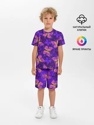 Детская пижама с шортами / Розовые бабочки
