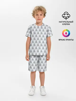 Детская пижама с шортами / 3D Кубы