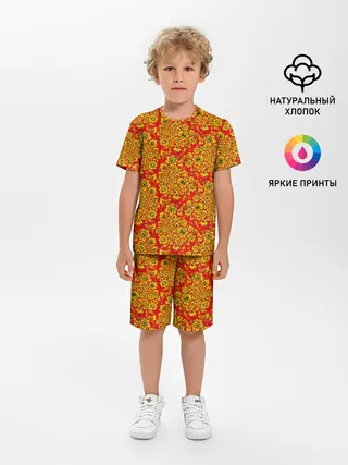 Детская пижама с шортами / Хохломские узоры