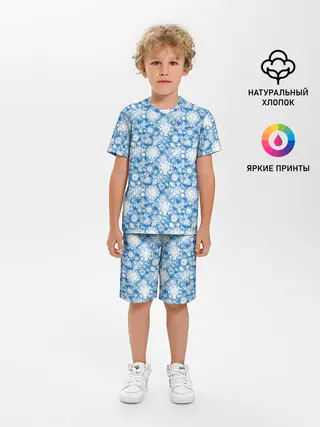 Детская пижама с шортами / Узоры Снежных Хлопьев