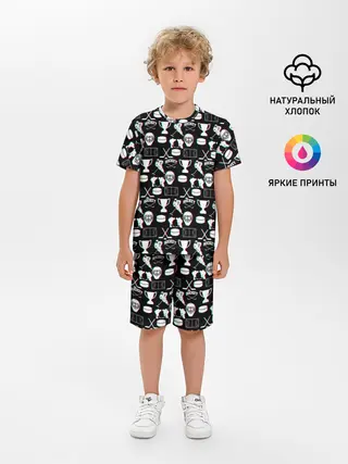 Детская пижама с шортами / ХОККЕЙ GLITCH