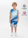 Детская пижама с шортами / 3D AQUA БРОНЯ ОБЪЕМНЫЕ СОТЫ