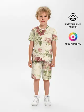 Детская пижама с шортами / Цветы