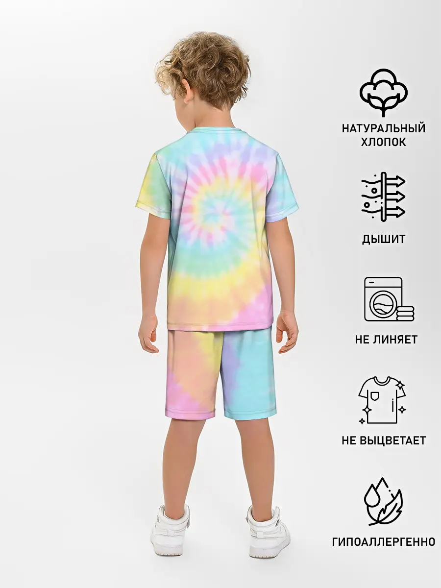 Детская пижама с шортами / Pastel Tie Dye