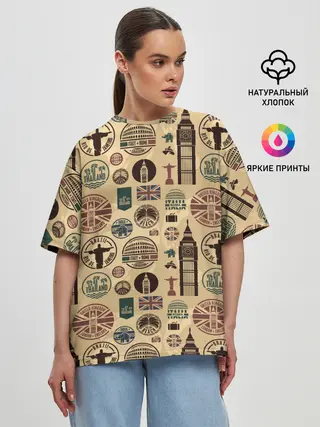 Женская футболка оверсайз / Путешествие