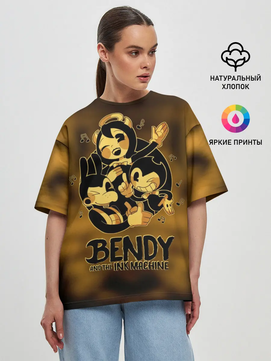 Женская футболка оверсайз / Bendy and the ink machine (32)