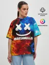 Женская футболка оверсайз / Marshmello Fire
