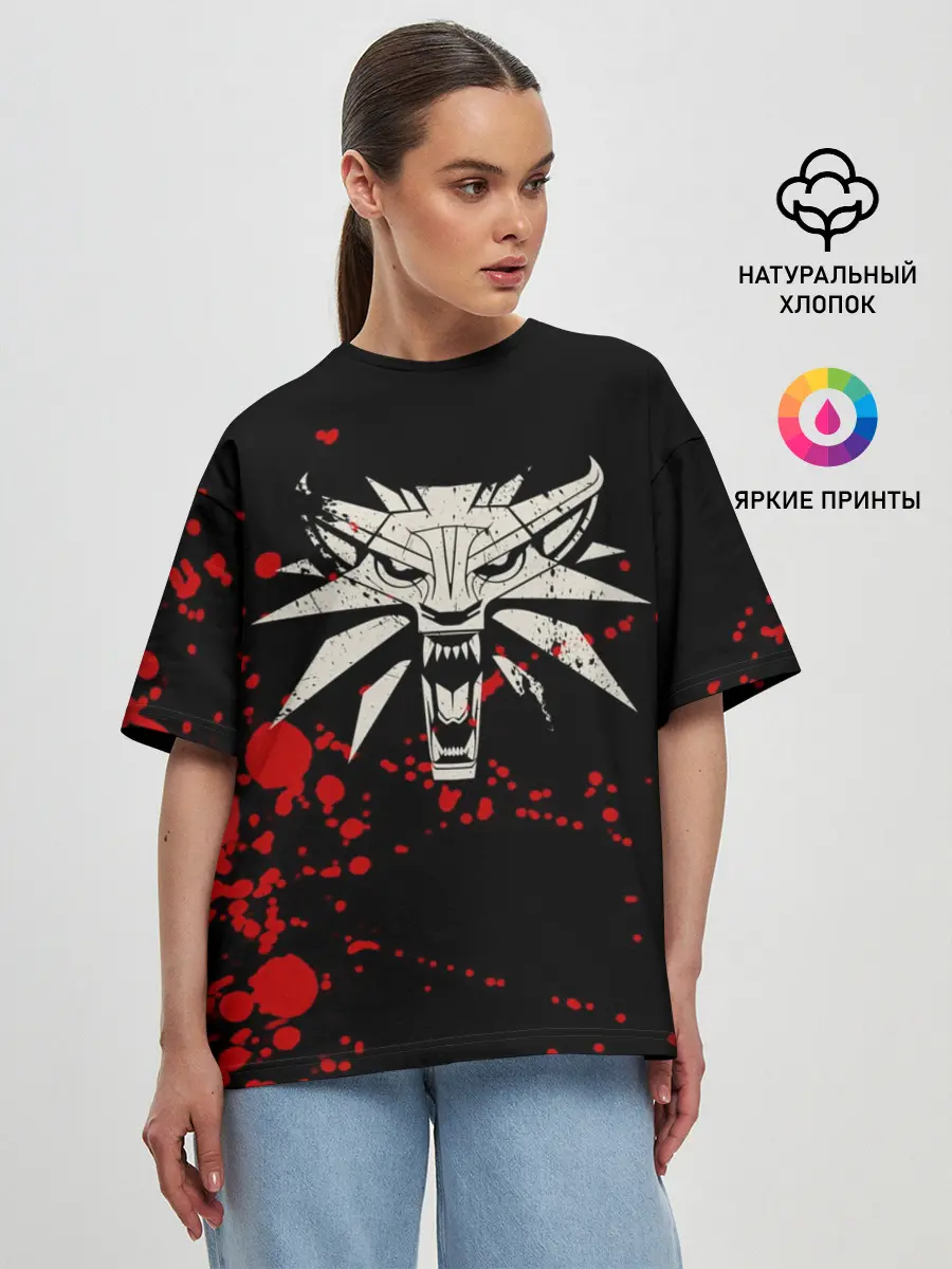Женская футболка оверсайз / The Witcher Blood