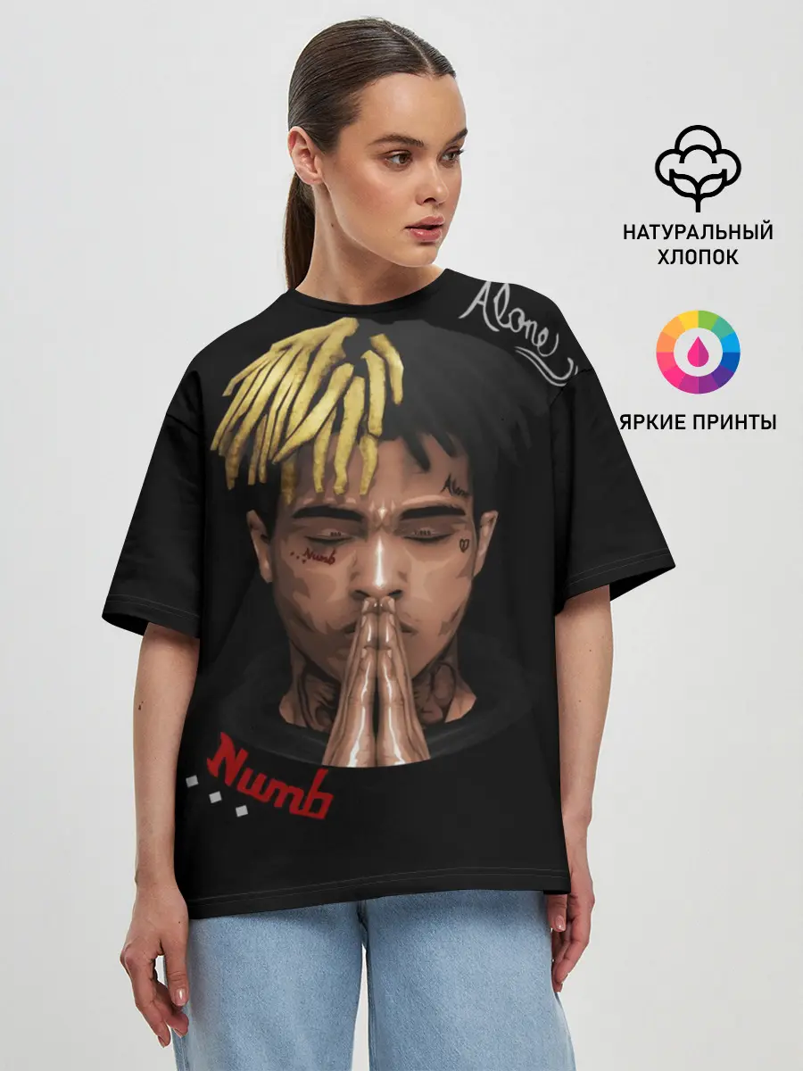 Женская футболка оверсайз / XXXtentacion (Alone 3D)