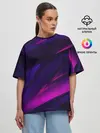Женская футболка оверсайз / GEOMETRY STRIPES NEON