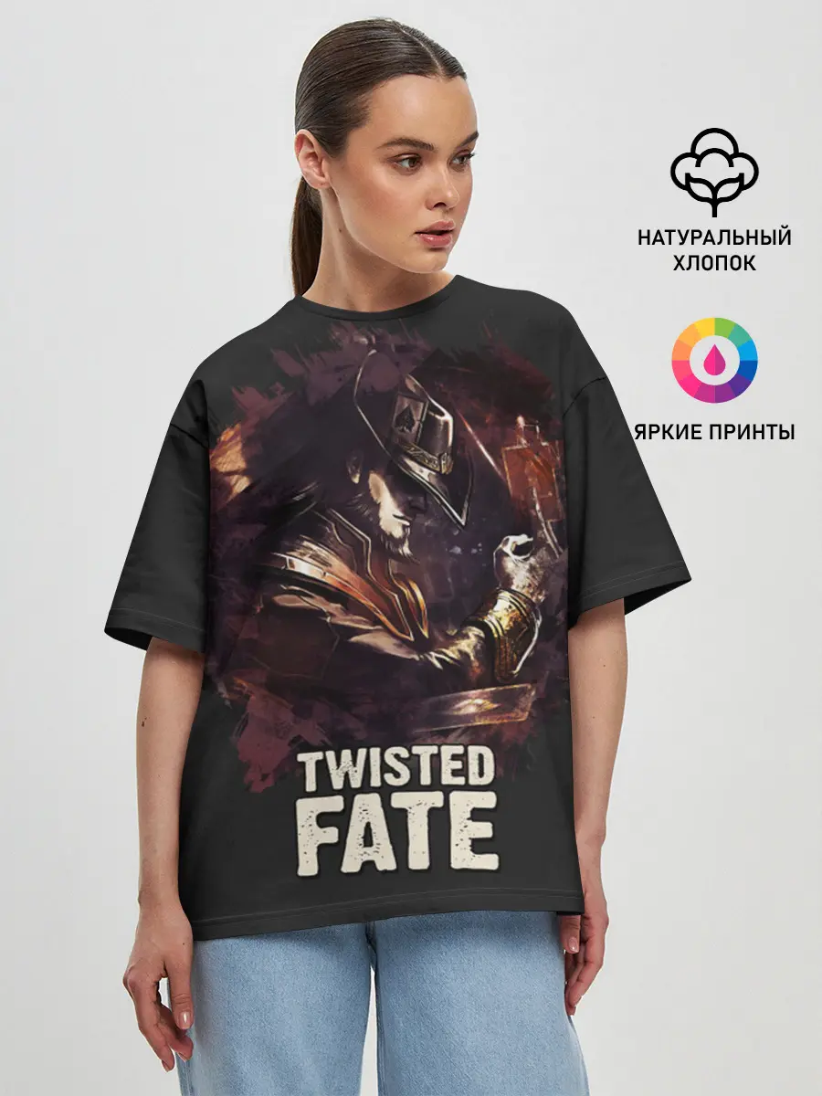 Женская футболка оверсайз / Twisted Fate