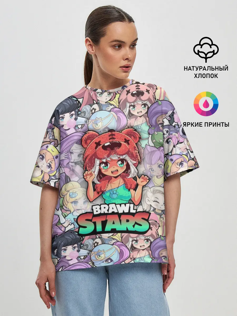 Женская футболка оверсайз / BrawlStars Girls