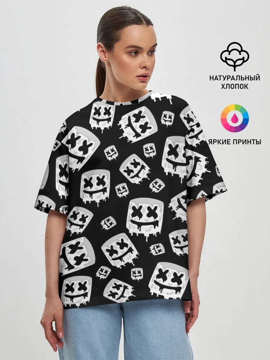 Женская футболка оверсайз / MARSHMELLO