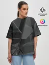 Женская футболка оверсайз / Stone | Black