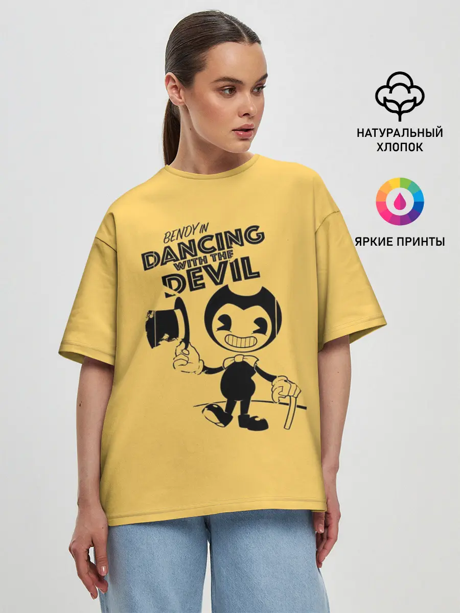 Женская футболка оверсайз / Bendy And The Ink Machine