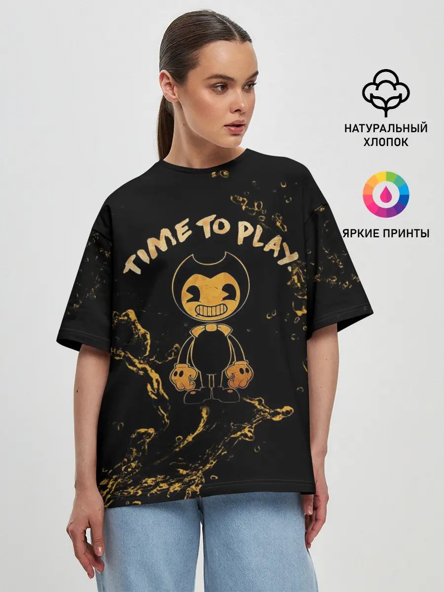 Женская футболка оверсайз / Bendy And The Ink Machine