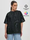 Женская футболка оверсайз / Двоичный дождь, матрица