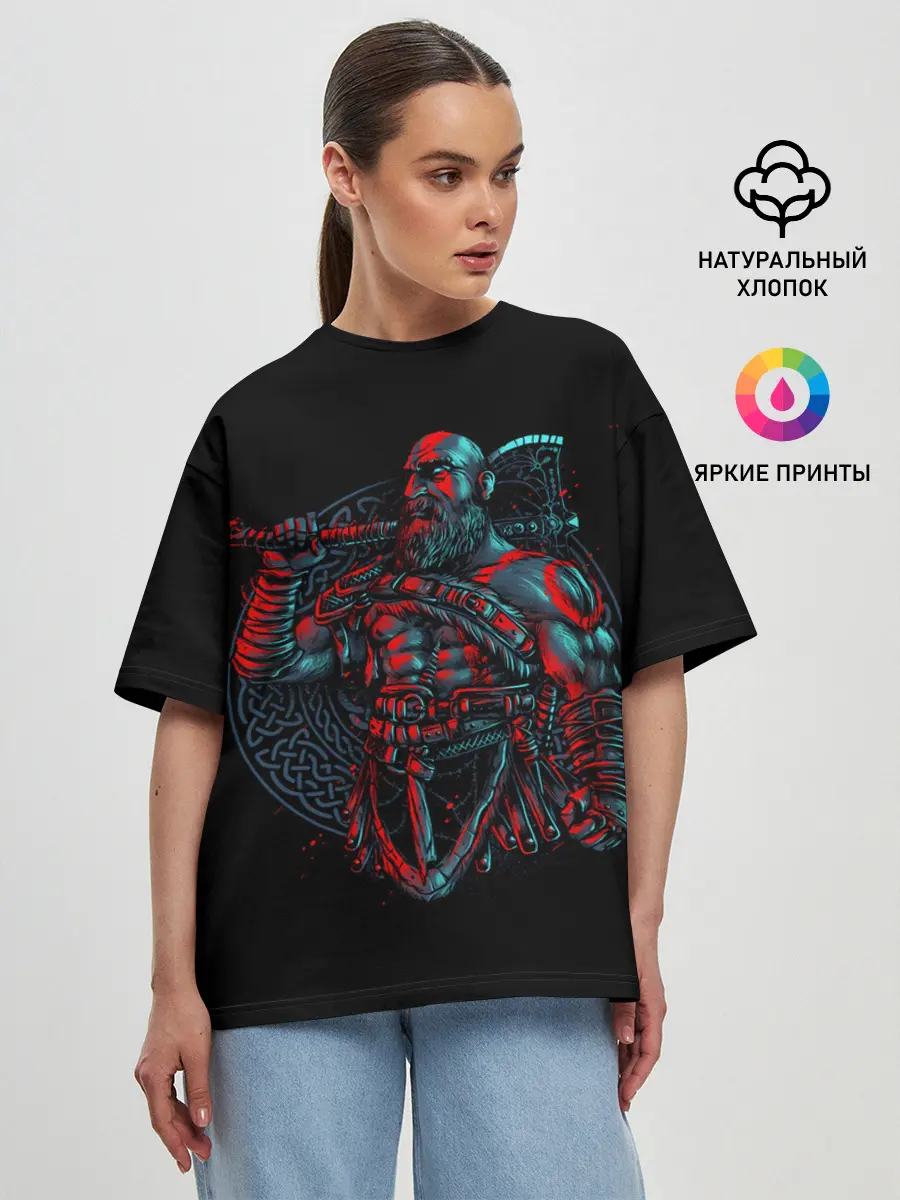 Женская футболка оверсайз / Brutal Kratos