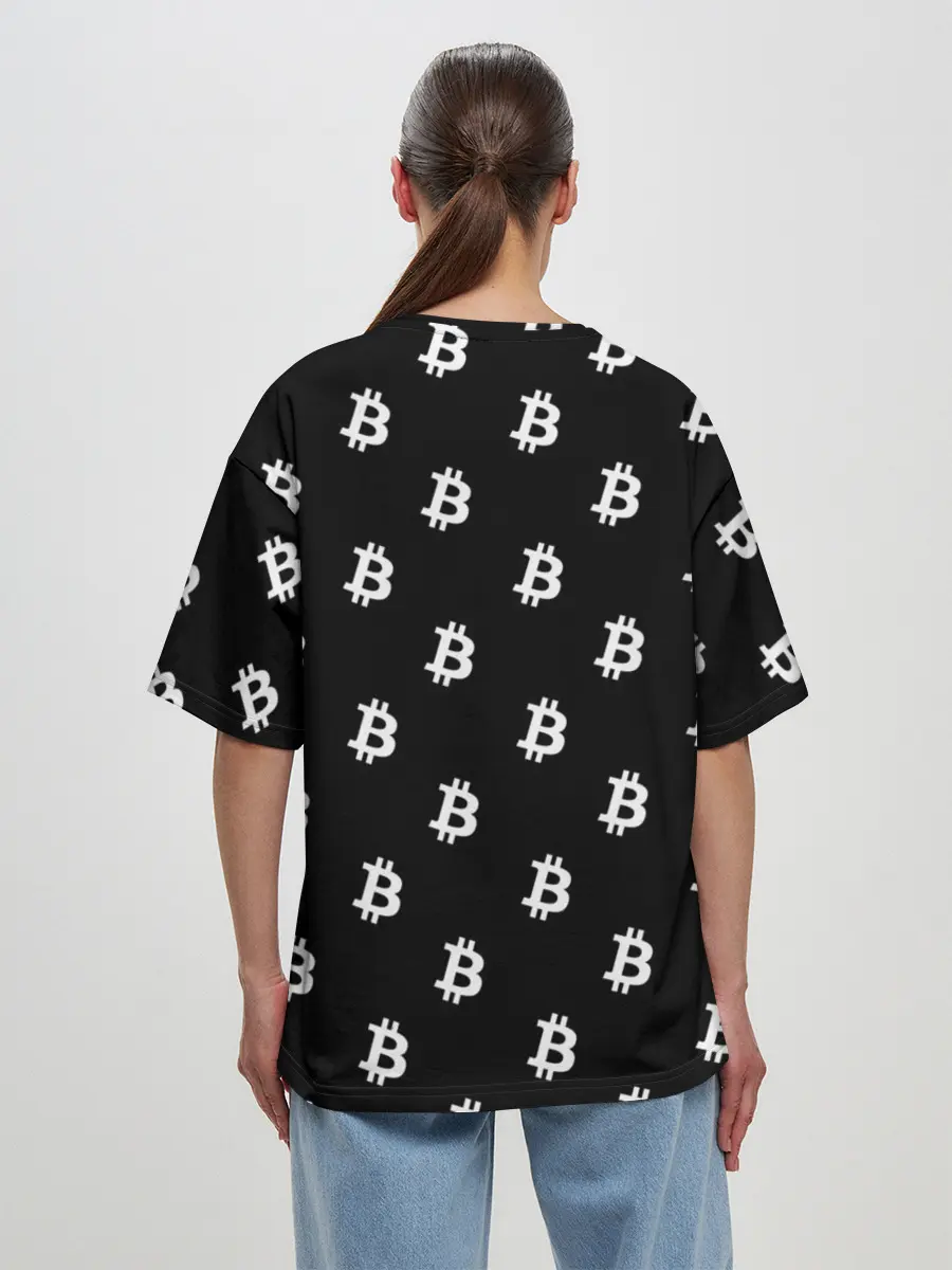 Женская футболка оверсайз / BITCOIN CRYPTOCURRENCE (Z)
