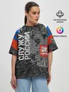 Женская футболка оверсайз / Двуглавый орел. Камуфляж