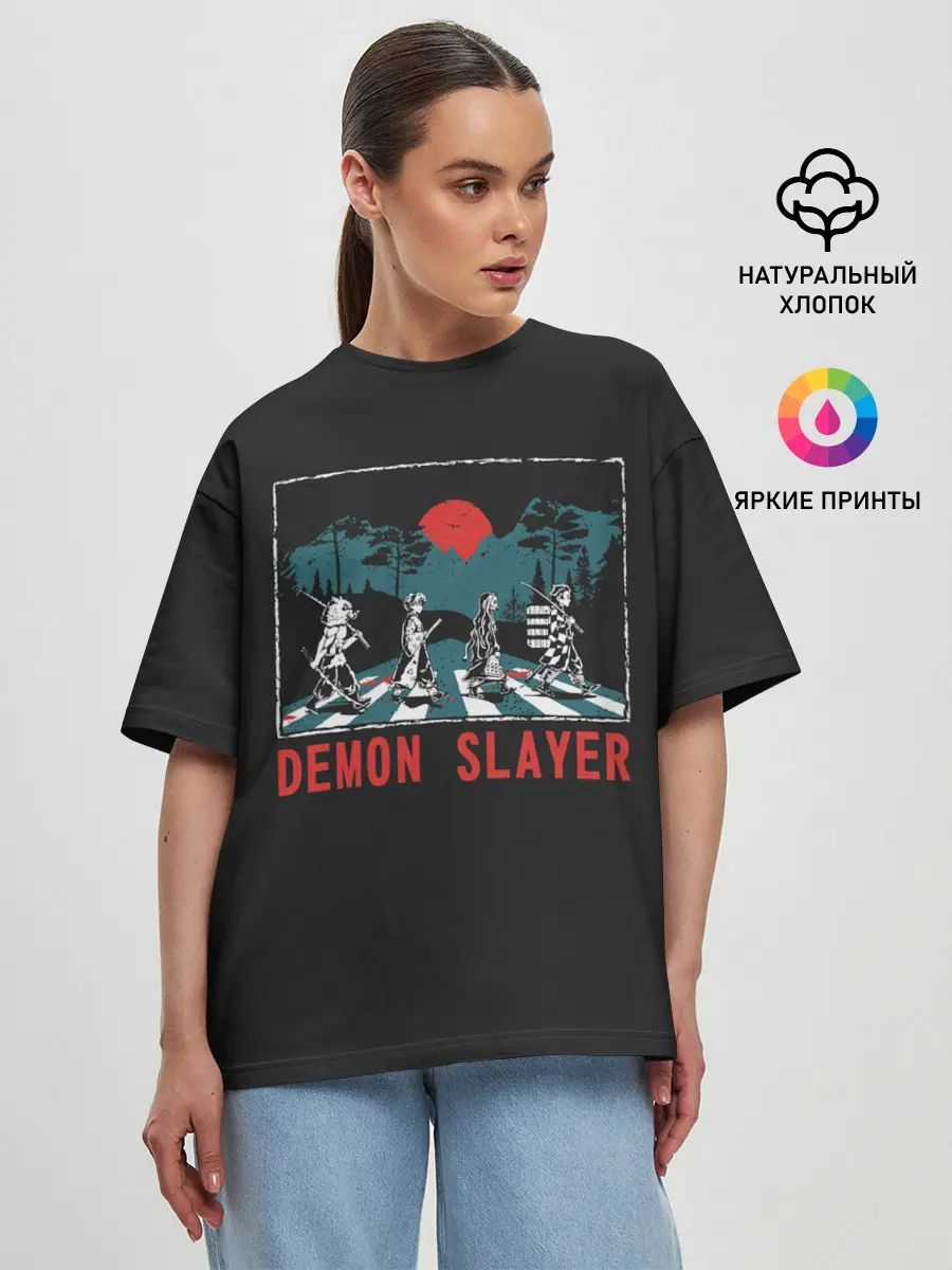 Женская футболка оверсайз / Demon slayer