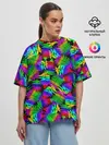 Женская футболка оверсайз / Неоновый папоротник