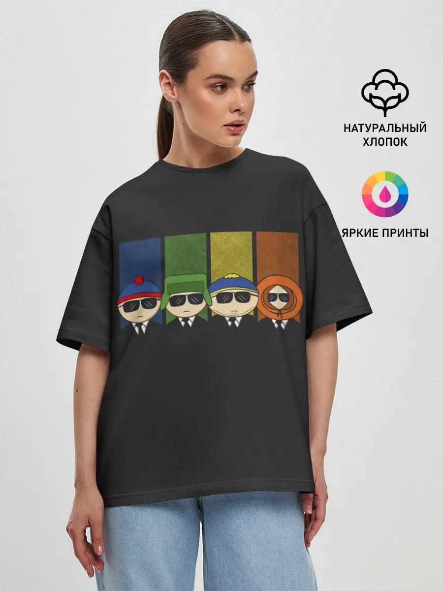 Женская футболка оверсайз / South park FBI
