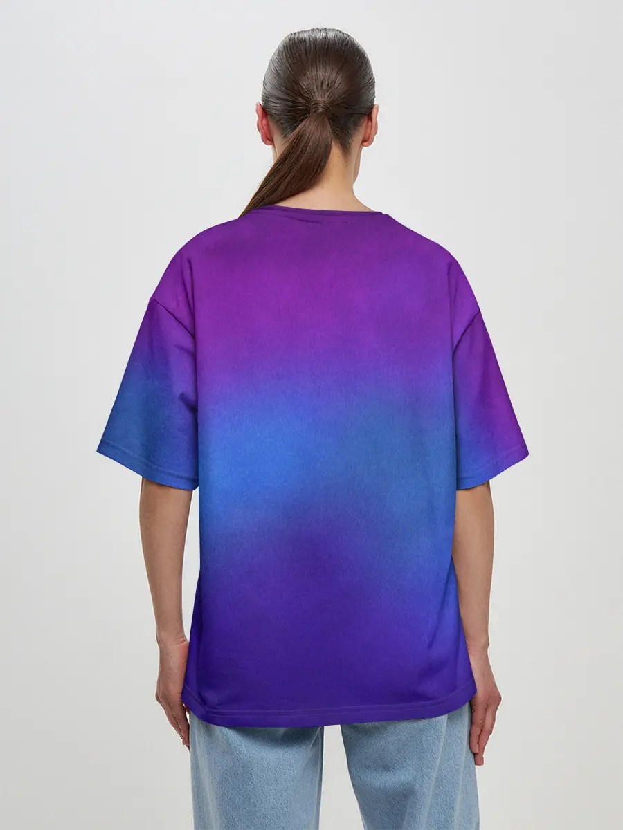 Женская футболка оверсайз / Leather gradient