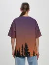 Женская футболка оверсайз / Gradient Forest Siren Head